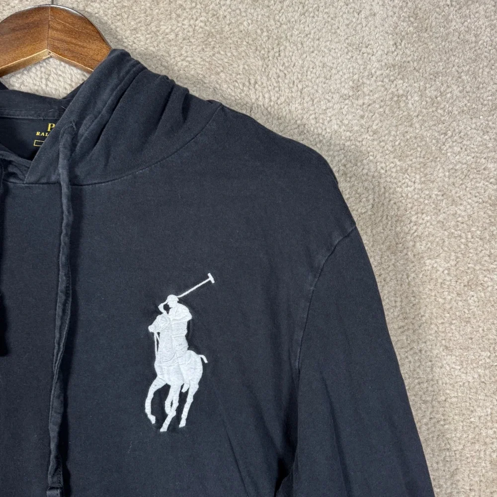 Polo Ralph Lauren Hooded T-Shirt Mens Large Big Pony 1967 Graphic Long Sleeve